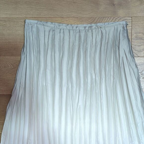 Chico's Green Ombre Ladies Maxi Lined Crinkle Pleated Skirt sz 1.5/ M/10 - Picture 4 of 11